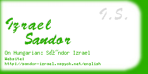 izrael sandor business card